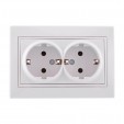 Розетка с заземлением двойная керамика Lezard Mira 701-0202(0303)-127