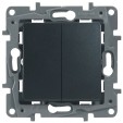 Выключатель двухклавишный Legrand Etika 672612 антрацит