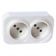 Розетка без заземления без шторок двойная Legrand Quteo 782212(242)