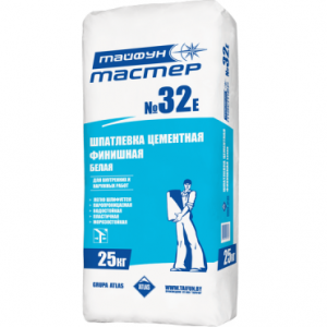 Шпатлевка цементная финишная белая Тайфун Мастер №32Е, 4 кг Шпатлевка цементная финишная белая Тайфун Мастер №32Е, 4 кг