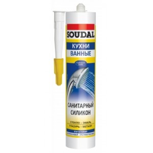 Герметик силиконовый санитарный Soudal белый, 280 мл