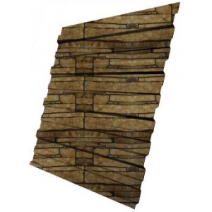 Лист профилированный структурированный С-10 0,45мм камень-песчаник GrandLine, м2