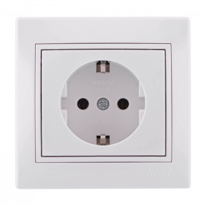 Розетка с заземлением керамика Lezard Mira 701-0202(0303)-122
