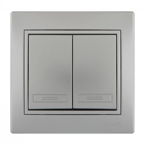 Выключатель двухклавишный Lezard Mira 701-1010(3030)-101