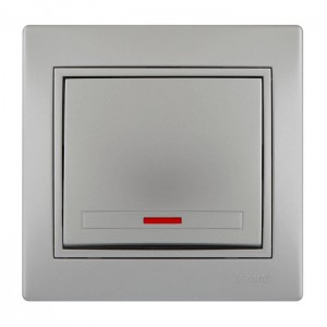 Выключатель одноклавишный с подсветкой Lezard Mira 701-1010(3030)-111