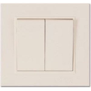 Выключатель двухклавишный Makel Karea 56010003 крем