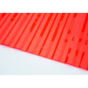 Профилированный поликарбонат 0,8мм волна 70/14 красный