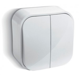 Выключатель двухклавишный Legrand Quteo 782202(232)