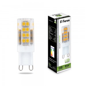 Лампа светодиодная Feron LB-432 G9 5W 220V 4000K