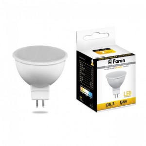 Лампа светодиодная Feron LB-96 6W LED G5.3 MR16 2700K