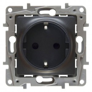 Розетка c заземлением Legrand Etika 672621 антрацит