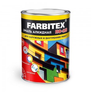 Эмаль алкидная ПФ-115 Farbitex шоколад, 1,8 кг