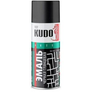 Краска аэрозольная Kudo черная глянцевая, 520 мл