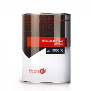 Эмаль термостойкая Elcon черная, 0,8 кг