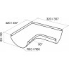 Угол желоба внутренний/наружный 90° Grand Line Granite